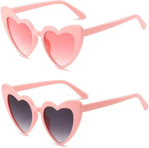 YooThink Love - Gafas de sol en forma de corazón para mujer, estilo vintage, estilo ojo de gato, estilo retro