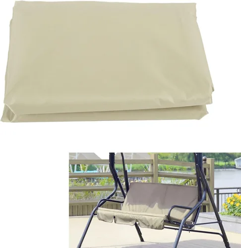 Miniatura 2 de TOPINCN Funda de cojín para columpio, funda de cojín de repuesto para patio, jardín, silla de columpio (beige)
