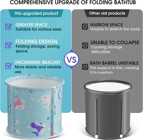 Miniatura 3 de Bañera portátil, bañera plegable para niños y niñas, bañera de terapia para cabina de ducha, baño, bañera plegable japonesa para remojar caliente