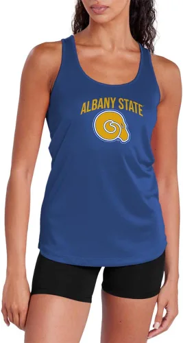 Miniatura 171 de Camiseta deportiva sin mangas oficial de NCAA Collegiate para mujer, con espalda cruzada, colección con logotipo primario