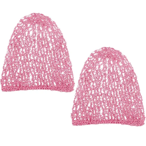 Miniatura 14 de Waydress 2 redes para el cabello para mujeres, trabajadoras de servicio de alimentos para dormir, gorra de pelo largo de malla de ganchillo