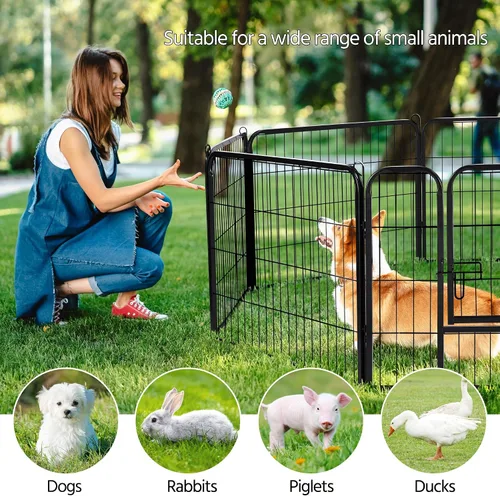 Miniatura 4 de Yaheetech Valla decorativa de jardín – 24 pulgadas x 5.3 pies a prueba de herrumbre plegable para patio, cama de flores, borde de barrera para Negro