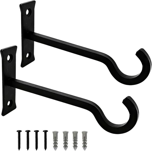 Miniatura 13 de QIEGL Soporte colgante para plantas de 6 pulgadas, gancho de metal para plantas, gancho de pastor decorativo para colgar linternas, comedero