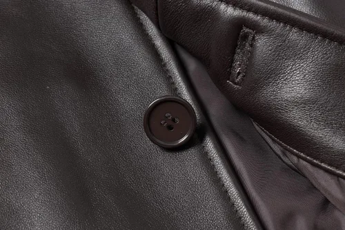 Miniatura 8 de REED EST. 1950 - Chaqueta de piel de cordero auténtica con cuatro botones