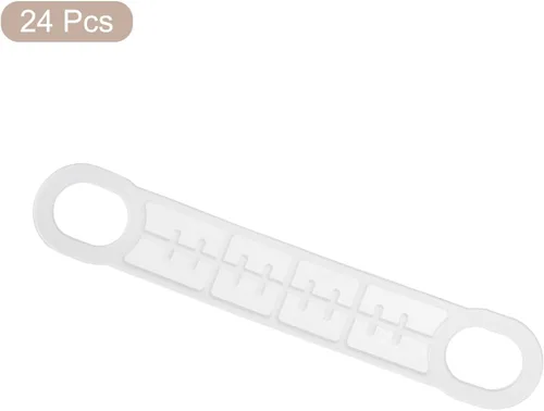 Miniatura 3 de uxcell 24 tiras adhesivas de silicona antideslizantes para colgar ropa para perchas de madera y plástico, lechoso (4.65 x 0.79 pulgadas)