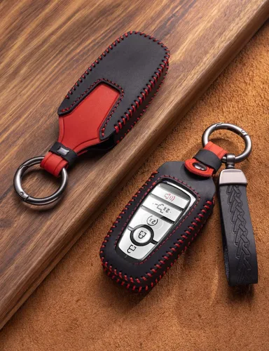 Miniatura 4 de Funda de cuero para llavero Ford, funda protectora de llavero compatible con Bronco Mustang F150 F350 Fusion Escape Edge Explorer Expedition Raptor