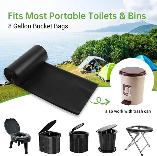 Miniatura 6 de Bolsas de repuesto para inodoro portátil Winmoom, 50 unidades, capacidad de 8 galones, compostables, a prueba de fugas, duraderas, versátiles y 50