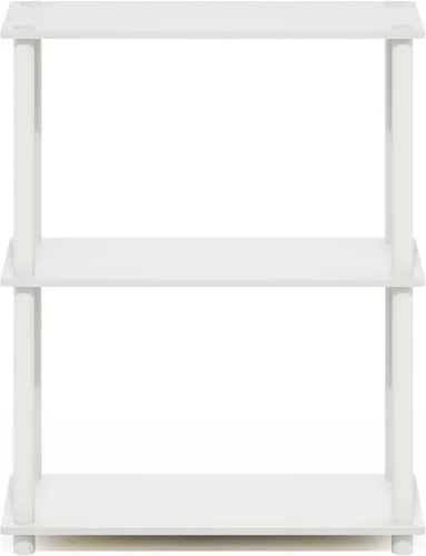 Miniatura 6 de Furinno Turn-N-Tube - Estantes de almacenamiento, estante para libros de 3 niveles, estante esquinero, estantes abiertos sin herramientas