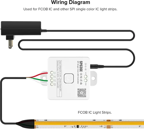 Miniatura 5 de SEZO SP636E Música de un solo color Bluetooth SPI LED controlador dinámico efecto de luz blanca para FCOB IC LED Strip Trabajo con panel táctil