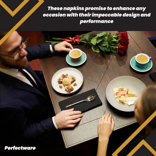 Miniatura 8 de Perfectware - Servilletas negras para bebidas de 2 capas - Paquete de 300 servilletas de cóctel, 10 x 10 pulgadas