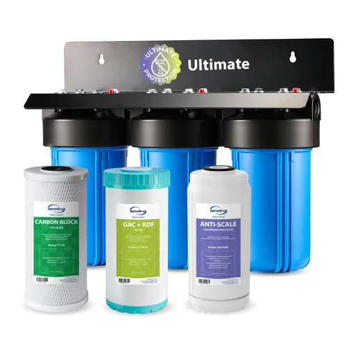 Miniatura 13 de iSpring Sistema de filtro de agua para toda la casa, reduce hierro, manganeso, cloro, sedimentos, sabor y olor, filtro de hierro de 3 etapas