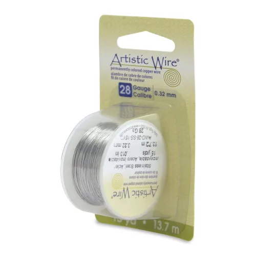 Miniatura 25 de Artistic Wire, Alambre de acero inoxidable calibre 18, 57 pies