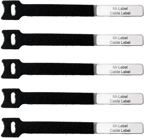 Mr-Label -1/2" Escribe en correas de cincha - Sujetacables de fijación reutilizables - Identificar rápidamente etiquetas de cable - Organizador de