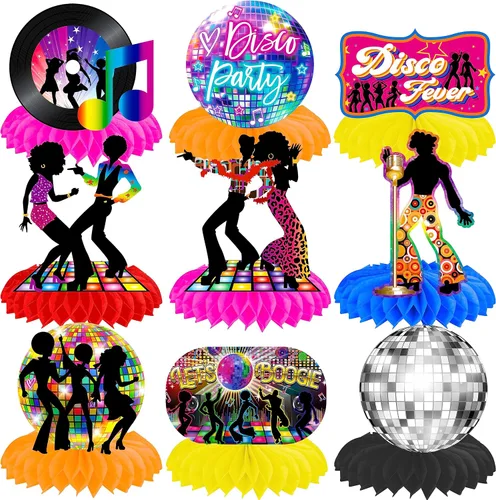 Centros de mesa de fiesta de discoteca de los años 70, decoración de fiesta de fiesta de fiesta de fiesta de reina bailarina, suministros de fiesta