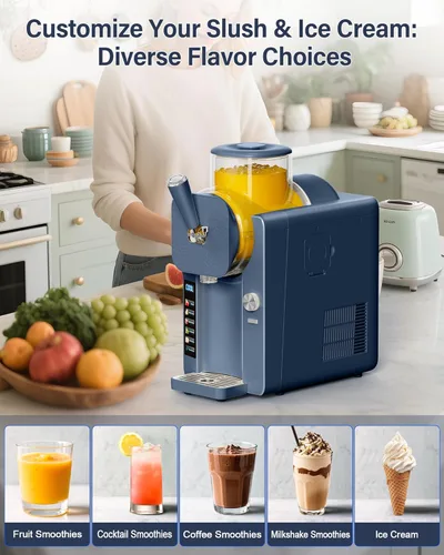 Miniatura 7 de Máquina de granizado y helado 2 en 1 - 6 modos para batidos, batidos, cócteles, margaritas y helados, tanque de doble capa, soporte para cono