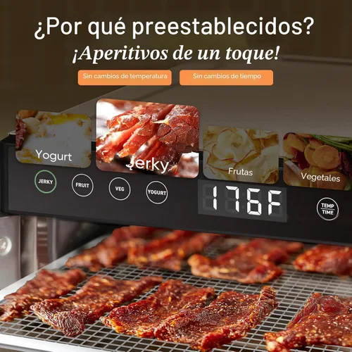 Miniatura 6 de Cosori Deshidratador de alimentos para cecina, control de temperatura de 176 °F, 5 bandejas de acero inoxidable con espacio de secado de 5.1 pies