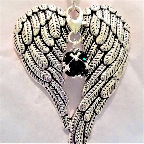 Miniatura 2 de May Birthstone Angel Wings Memorial Ornament Car Hanger Keepsake