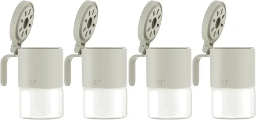 Miniatura 12 de Zuutii Tarros de vidrio para especias a prueba de humedad con cucharas, juego de 2 botellas de especias de 10 onzas / 10.1 fl oz, mini tarros