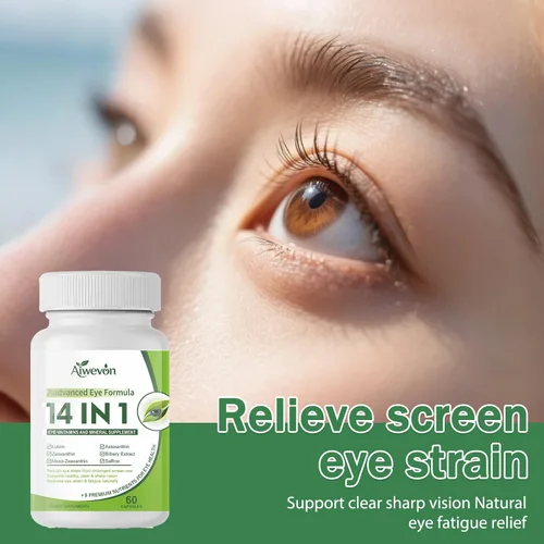 Miniatura 8 de Suplemento de vitaminas oculares 14 en 1 para la visión y la salud ocular - Fórmula de apoyo macular de luteína y zeaxantina para una visión clara