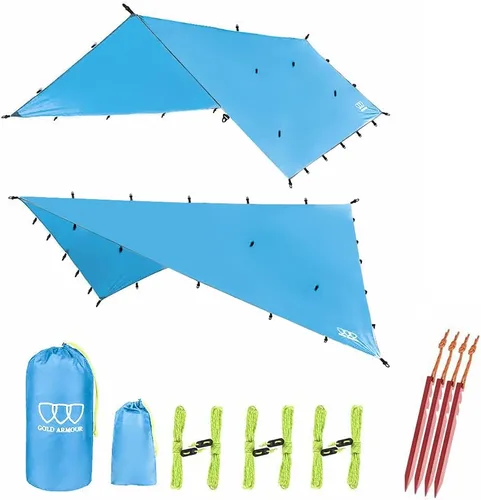 Miniatura 14 de Gold Armour - Toldo para lluvia para hamaca de lona, calidad premium, 14.7 pies, 12 pies, 10 pies, 8 pies, cubierta de toldo para lluvia, toldo