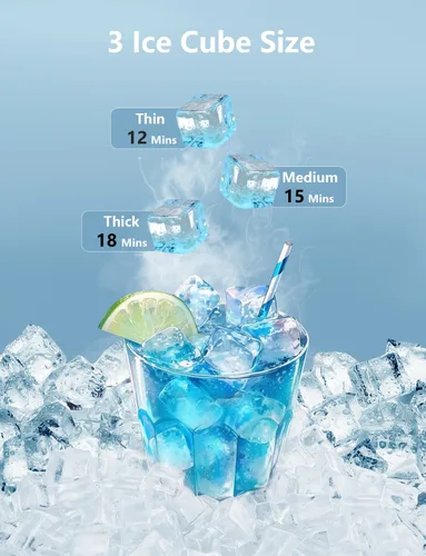Miniatura 5 de Coolski Máquina comercial para hacer hielo, 150 libras/24 horas, máquina de hielo debajo del mostrador con almacenamiento de hielo de 35 libras