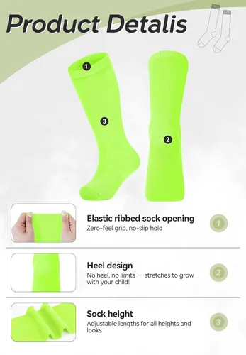 Miniatura 34 de Zando Calcetines de fútbol para niños, hasta la rodilla, para jóvenes, béisbol, fútbol, sóftbol, niños y niñas, de algodón suave sobre