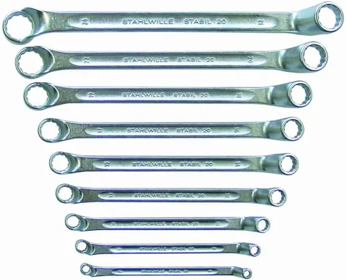 Miniatura 4 de Stahwhile 96410405 Llaves de Anillo de Doble Extremo (Spanners) con Cabezales Desplazados, Hechas de Acero de Aleación de Cromo y Cromadas