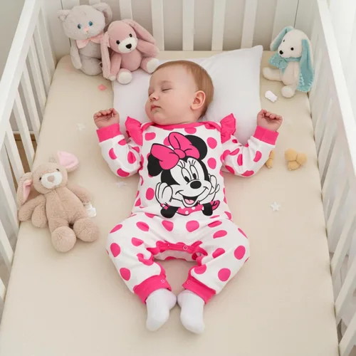 Miniatura 23 de Disney Stitch Princess Cenicienta Ariel Minnie Winnie Baby Girls - Mameluco de manga larga con volantes para recién nacidos y niños pequeños