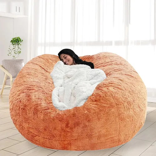 Miniatura 47 de Puf para adultos y niños sin relleno, sofá perezoso suave y redondo, funda de sofá de puf clásico, saco de amor para dormitorio, silla de lectura