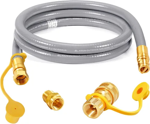 Miniatura 7 de GasSaf Manguera de gas natural de 3/8 pulgadas de diámetro interior, manguera de gas de conexión rápida de 24 pies con rosca de tubo hembra de 3/8 x