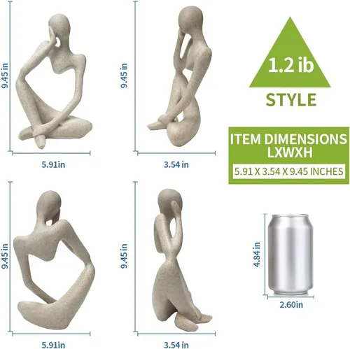 Miniatura 6 de prosfalt Estatua de escultura abstracta de resina de arenisca estilo pensador, figuras coleccionables, decoración de escritorio para oficina en casa