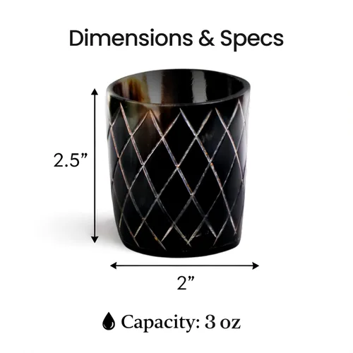 Miniatura 3 de Handicrafts Home Juego de 4 vasos de chupito hechos a mano, patrón entrecruzado de 6.5 onzas, chupitos de whisky vikingo naturales para cócteles