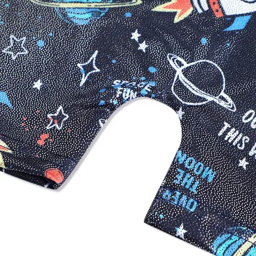 Miniatura 103 de HOZIY - Leotardos de gimnasia con pantalones cortos brillantes para niñas pequeñas; estampados de unicornio, aurora, arco iris, sirena, dinosaurio