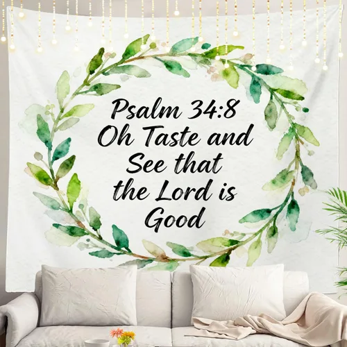 Miniatura 111 de Shrahala Tapiz de pared cristiano con palabras blancas, palabras de Navidad, escuela, Jesús, Biblia, adoración de la Biblia, tapiz grande