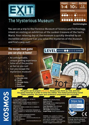 Miniatura 2 de Exit: The Mysterious Museum Exit: The Game - Un juego de Kosmos Experiencia de Escape Room en casa para 1 a 4 jugadores, mayores de 10 años