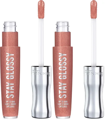 Miniatura 42 de Rimmel Stay Glossy Brillo de labios - Fórmula ligera y no pegajosa para color y brillo de labios - 130 Blushing Belgraves,.18oz Belgraves sonrojados