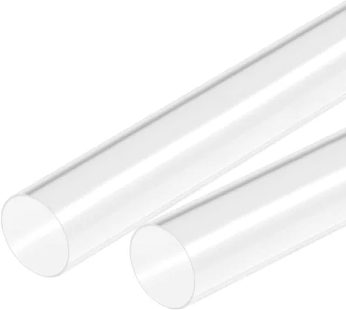 Miniatura 18 de MECCANIXITY Tubo acrílico transparente rígido redondo 18 mm (0.7 ") ID 20 mm (0.8 ") OD 18" para lámparas y linternas, sistema de refrigeración por