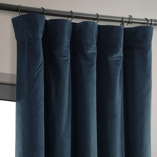 Miniatura 4 de HPD Half Price Drapes Cortinas Opacas Térmicas de Terciopelo Signature para Sala de Estar de 63 Pulgadas de Largo (1 Panel) con Bolsillo para Barra