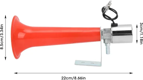 Miniatura 6 de Hupe Pfeife, bocina de aire turca de 12 V, silbato turco, bocina universal Moto Wolf de 24 V/12 V, silbato turco, rojo de 180 db, para automóviles