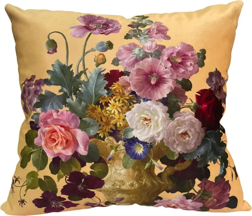 Miniatura 43 de Funda de cojín floral ligera de lujo, 18 x 18 pulgadas, pintura al óleo retro victoriana de doble cara, fondo negro, flor vibrante, funda de cojín