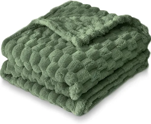 Miniatura 8 de HOMRITAR Manta de franela de forro polar mullida para bebé, jacquard 3D, manta de cama de felpa suave y cálida para decoración del hogar, manta