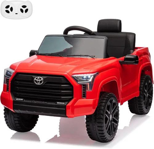 Miniatura 8 de Auto de paseo de 12 V para niños, camión Toyota con licencia, automóvil eléctrico a batería con música, luces LED, sistema de suspensión, puertas
