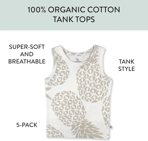 Miniatura 34 de HonestBaby Camisetas musculares sin mangas 100% algodón orgánico para bebés y niños pequeños, niñas