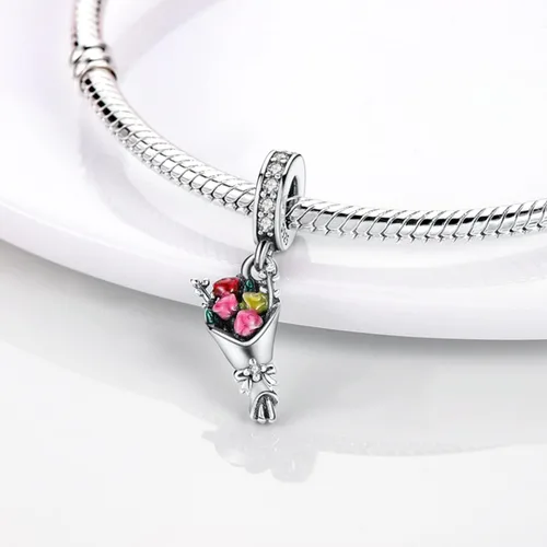 Miniatura 38 de MULA - Dijes de plata de ley 925 para pulseras y collares, colgantes de letras para la familia, cuentas de viaje en avión, dijes de árbol