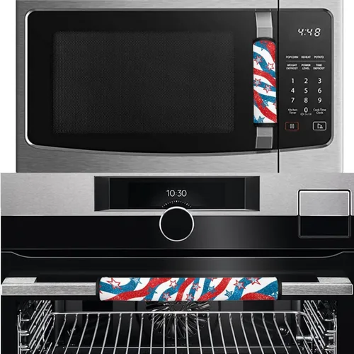 Miniatura 4 de America250 - Juego de 8 fundas antideslizantes para manijas de puerta de refrigerador, 4 de julio de 2026, protectores para nevera, horno, mantener