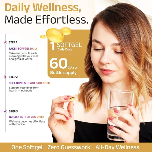 Miniatura 7 de Vitamina D3+K2 con aceite de coco, vitamina D vegana de 5,000 UI y MK7 Vitamina K 110mcg para apoyo óseo, corazón e inmunológico, sin OMG, probado