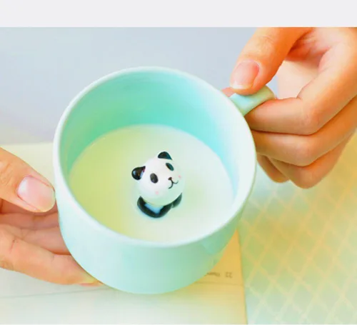 Miniatura 3 de Taza de café ZaH, 10 onzas, diseño con animal 3D en el fondo, Estándar, Duck