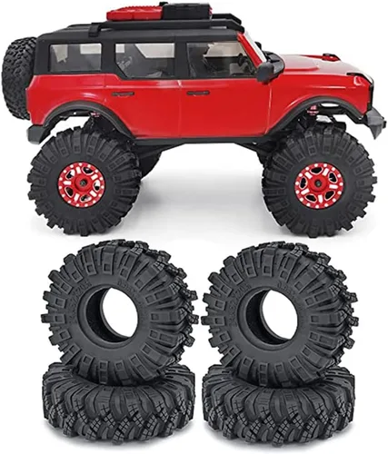 4 neumáticos de oruga de 1.0 pulgadas, neumáticos de goma suave de 2.441 in para 1/24 Axial SCX24 Deadbolt Bronco RC Crawler Car (c)