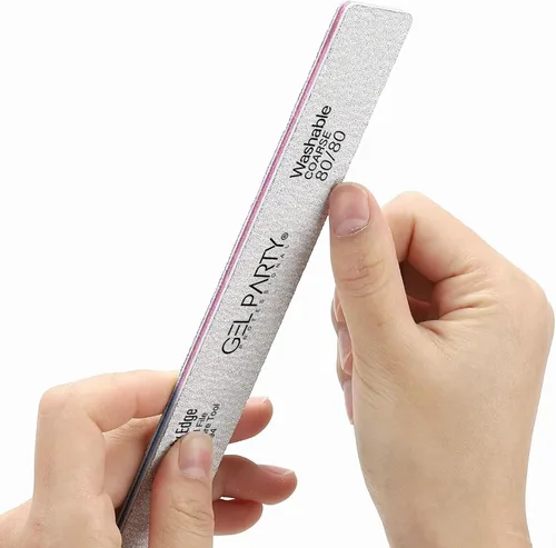 Miniatura 3 de GELPARTY - Limas de uñas profesionales de grano 80/80 cuadradas, paquete de 12 tablas de esmeril lavables de doble cara, grano extra grueso