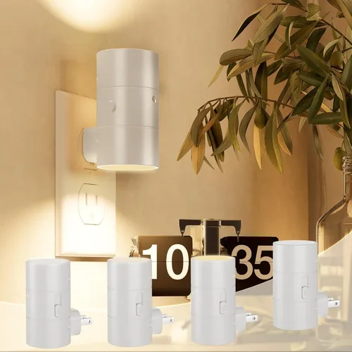 Miniatura 5 de NIORSUN Luces nocturnas enchufables en la pared, regulables con 3 modos de color y sensor de encendido y apagado automático, lámpara nocturna Blanco